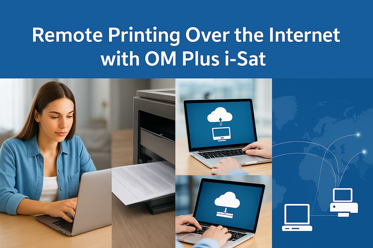 Remote Printing Over the Internet with OM Plus i-Sat